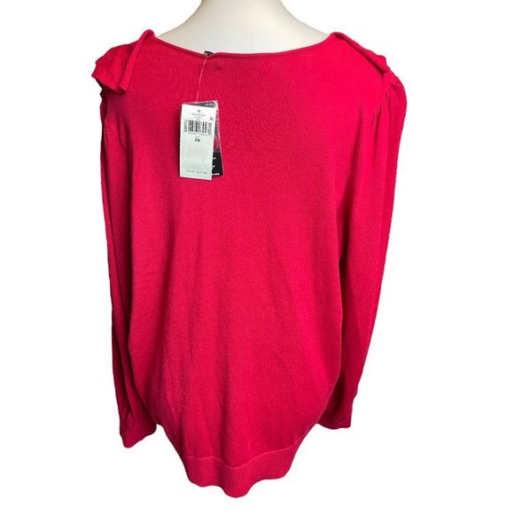 LAUREN Ralph Lauren Ruffle Trim Jersey Sweater Size 2X - Picture 6 of 11